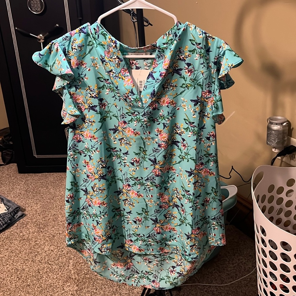 Staccato Mint Floral Gorgeous !!!! Large Nwt